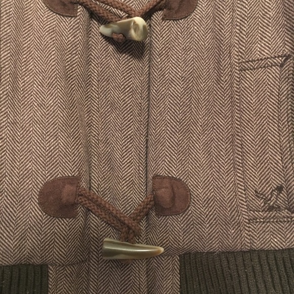 Chocolate Brown Tweed Toggle Coat - Picture 6 of 6